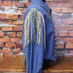 Double D Ranch Wear TIFFIANY'S CLOSET Denim Jacket With Hair Pipe Bones