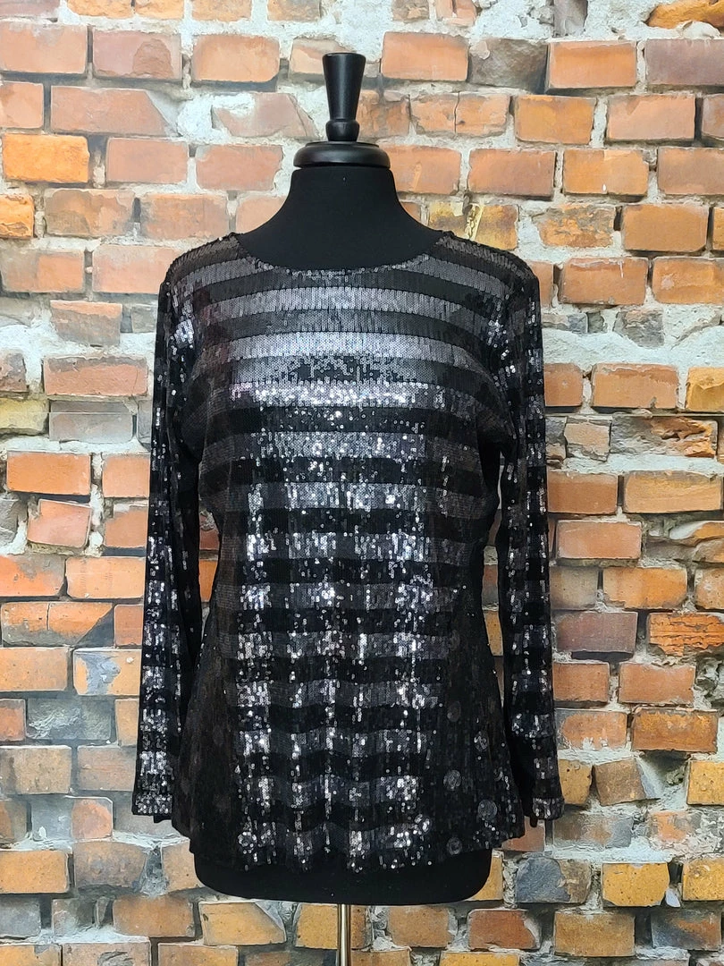 Discount โจ The Sparkling Spur TIFFIANY'S CLOSET Stripes & Dots Sequin Top ๐งจ 3 The Sparkling Spur TIFFIANY'S CLOSET Stripes & Dots Sequin Top