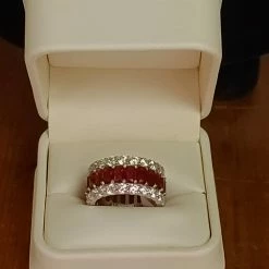 The Sparkling Spur Lab Ruby & Diamond Moissanite Band New Arrivals