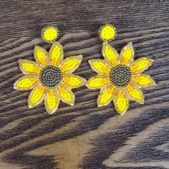 The Sparkling Spur Jewelry Beaded Sunflower Earrings