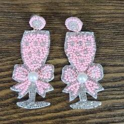 The Sparkling Spur Beaded Champaign Glass Earrings Jewelry