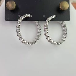 The Sparkling Spur Large Round CZ Diamond Hoop Earrings