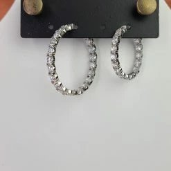 The Sparkling Spur New Arrivals Medium Oval CZ Diamond Hoop Earrings