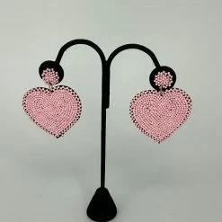 The Sparkling Spur Beaded Heart Earrings Jewelry