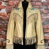 Double D Ranch Wear Fringed Leather Embroidered Jacket TIFFIANY'S CLOSET