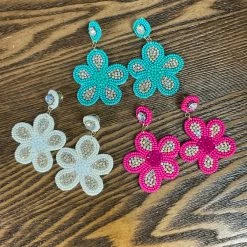 The Sparkling Spur Jewelry Beaded Flower Earrings