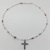 Chelsea Collette Collection Jewelry Beaded Necklace With Sterling Silver And Turquoise Cross