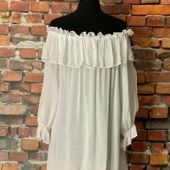 Vintage Collection TIFFIANY'S CLOSET Flowing Ruffled (on/off The Shoulder) Tunic