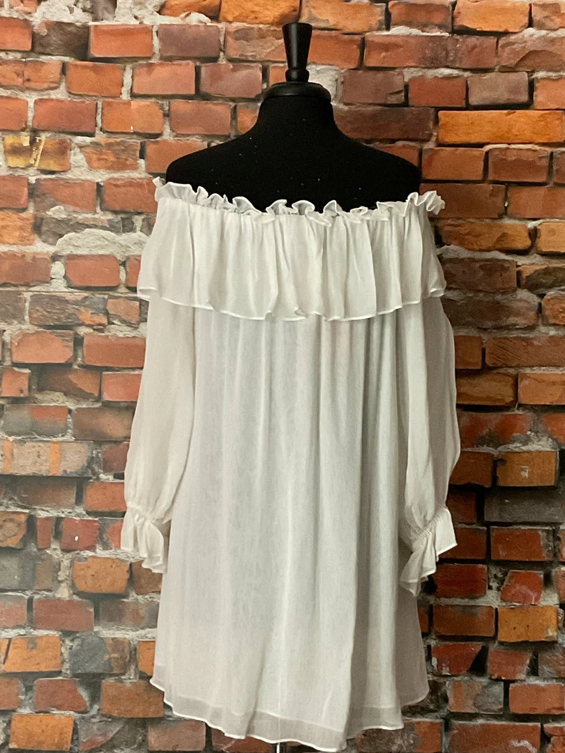 Buy ⌛ Vintage Collection TIFFIANY'S CLOSET Flowing Ruffled (on/off The Shoulder) Tunic 😉 4 Vintage Collection TIFFIANY'S CLOSET Flowing Ruffled (on/off The Shoulder) Tunic