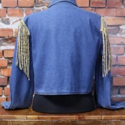 Best Sale ๐ Double D Ranch Wear TIFFIANY'S CLOSET Denim Jacket With Hair Pipe Bones ๐ 7 Double D Ranch Wear TIFFIANY'S CLOSET Denim Jacket With Hair Pipe Bones