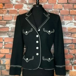 Hairston Roberson Flattering Fitted Blazer With Ivory Detail TIFFIANY'S CLOSET