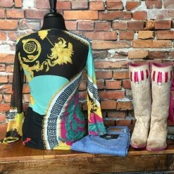 Oo La La Floral V-neck Mesh Top Tops