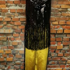 The Sparkling Spur Gold Pants With Black Stripe TIFFIANY'S CLOSET