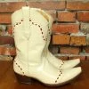 Old Gringo TIFFIANY'S CLOSET Patent Leather Ivory Boots With Red Stitching