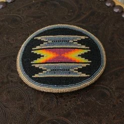 The Sparkling Spur Accessories Black/Gold XXX Large Oval Beaded Buckle With Cut Beads