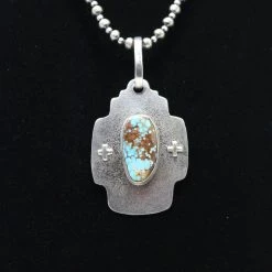 Kathy Sands Jewelry Our Father Pendent With Turquoise Stone