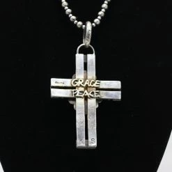 Kathy Sands Cross Pendent With Turquoise Stone