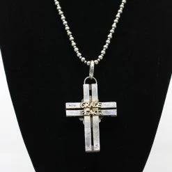Kathy Sands Cross Pendent With Turquoise Stone