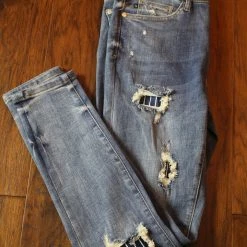 Judy Blue Bottoms Pinstripe Patch Skinny Jeans