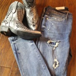 Judy Blue Bottoms Pinstripe Patch Skinny Jeans