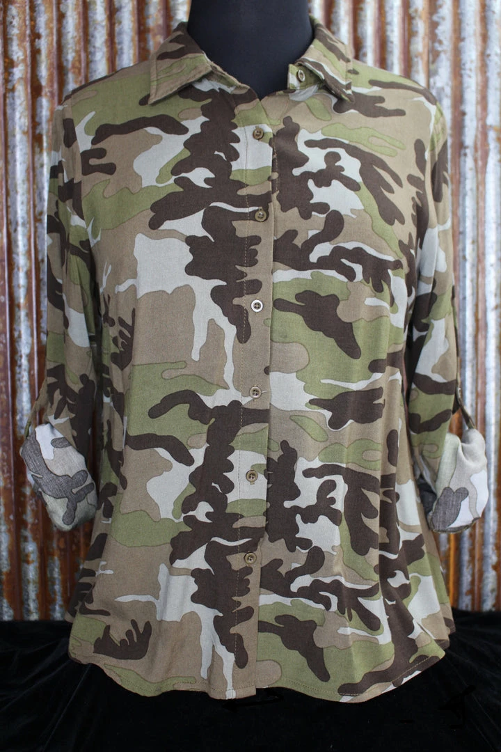 Hot Sale ๐ The Sparkling Spur Camo ๐ Shirt With Embroidery Patch ๐ 4 The Sparkling Spur Camo Shirt With Embroidery Patch