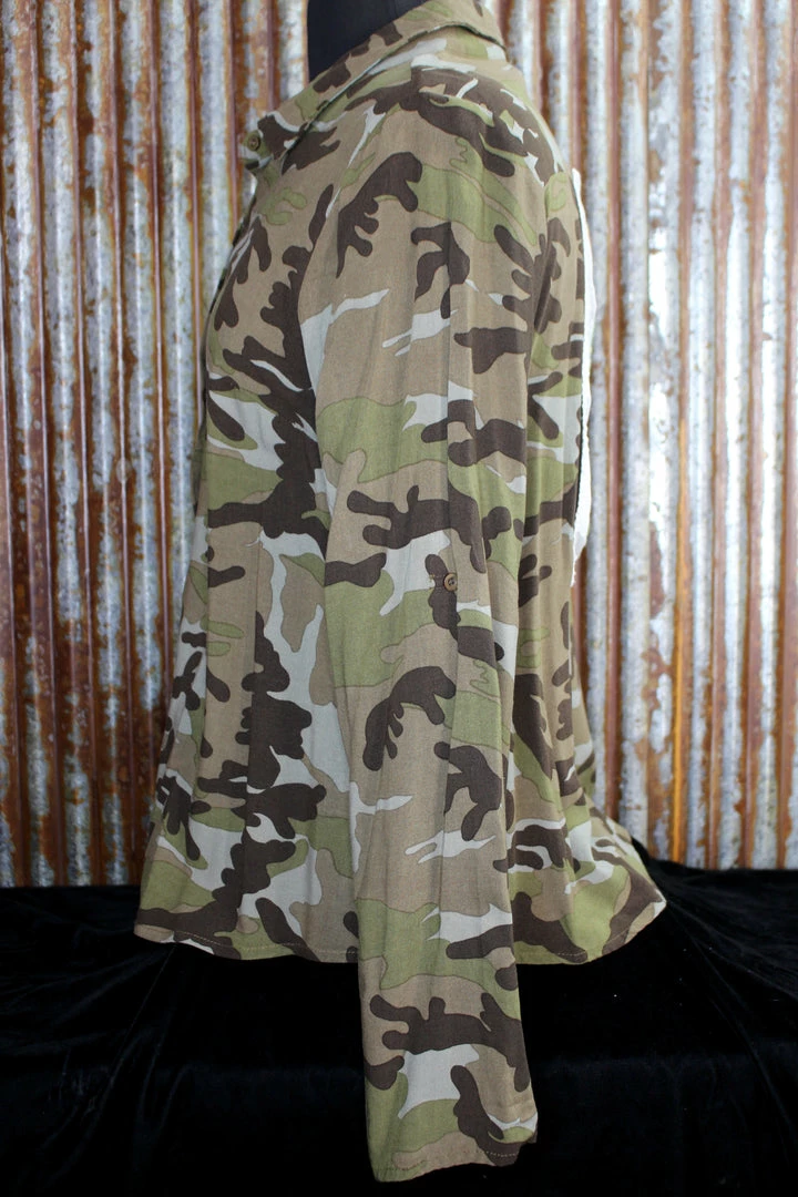 Hot Sale ๐ The Sparkling Spur Camo ๐ Shirt With Embroidery Patch ๐ 7 The Sparkling Spur Camo Shirt With Embroidery Patch