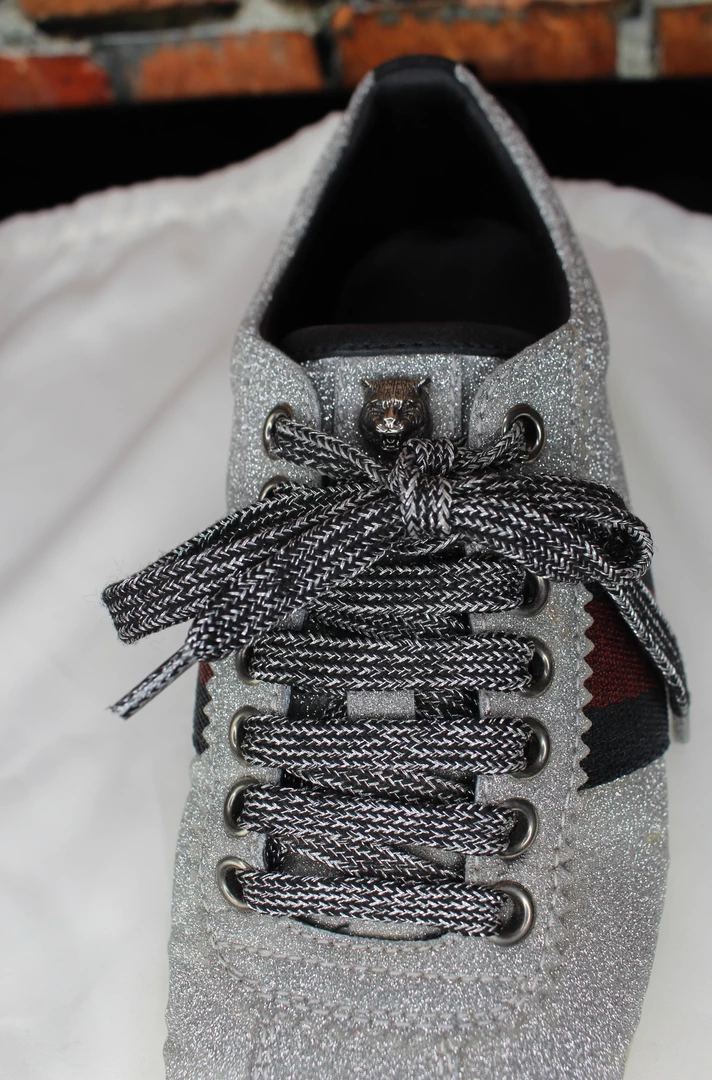 Outlet ๐งจ Gucci TIFFIANY'S CLOSET Glitter Web ๐ Sneaker With Studs ๐ฏ 6 Gucci TIFFIANY'S CLOSET Glitter Web Sneaker With Studs