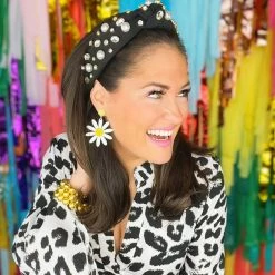 Cheap ๐งจ Brianna Cannon Hats/Headbands/Scarves/Gloves Black Twill Headband With Large Pearls And Crystals โ๏ธ 7 Brianna Cannon Hats/Headbands/Scarves/Gloves Black Twill Headband With Large Pearls And Crystals