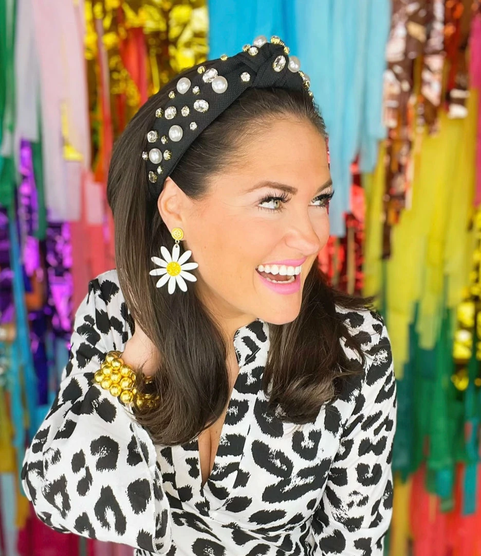 Cheap ๐งจ Brianna Cannon Hats/Headbands/Scarves/Gloves Black Twill Headband With Large Pearls And Crystals โ๏ธ 4 Brianna Cannon Hats/Headbands/Scarves/Gloves Black Twill Headband With Large Pearls And Crystals