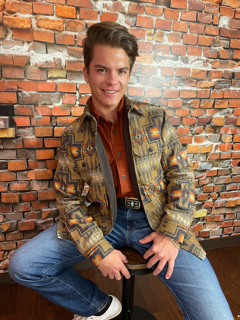 Outlet 🤩 Pendleton Jacquard CPO Wool 👕 Shirt Jacket 😉 4 Pendleton Jacquard CPO Wool Shirt Jacket