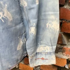 Ryan Michael Bucking Horse Indigo Print Shirt