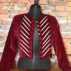 Double D Ranch Wear Velvet Red Hairpipe Blazer/Jacket
