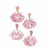 Brianna Cannon Pink Pearl Lips Earrings With Stones Jewelry