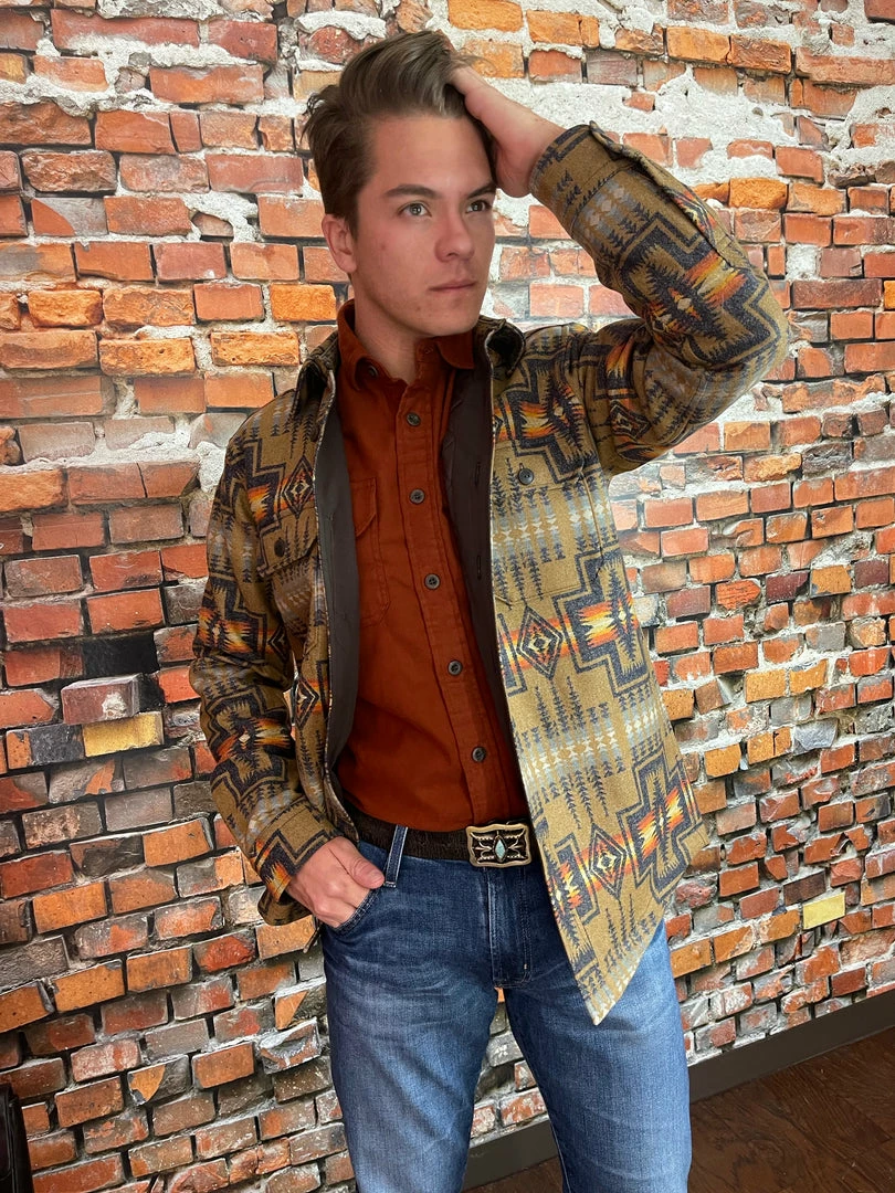 Outlet 🤩 Pendleton Jacquard CPO Wool 👕 Shirt Jacket 😉 5 Pendleton Jacquard CPO Wool Shirt Jacket