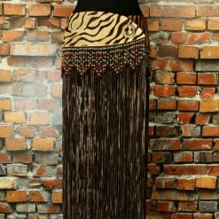 Pat Danke Showstopper Long Fringe Yoke Belt With Cut Beads