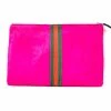 Parker & Hyde New Arrivals Hot Pink Stripe Clutch