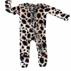 The Sparkling Spur Lux Leopard Ruffle Zip Footie Kids Of A King