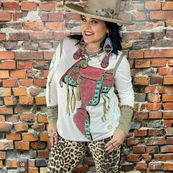 Double D Ranch Wear - Wild Horses Collection Tops Pulling Leather Top