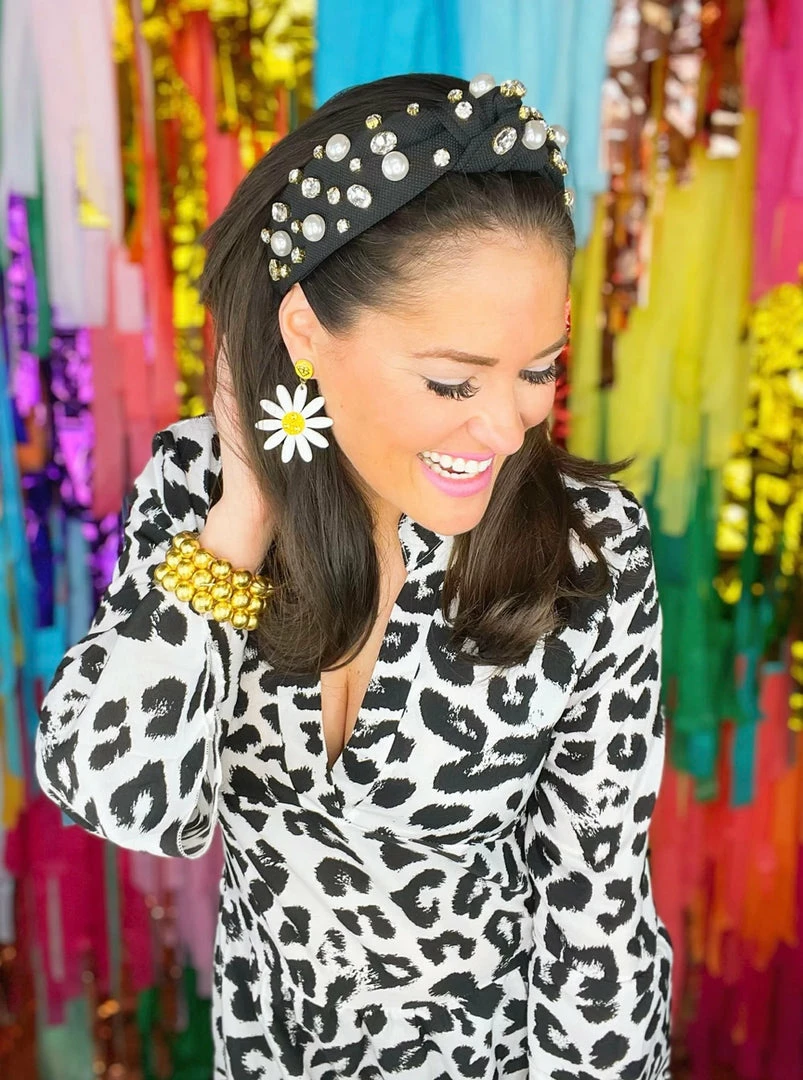 Cheap ๐งจ Brianna Cannon Hats/Headbands/Scarves/Gloves Black Twill Headband With Large Pearls And Crystals โ๏ธ 3 Brianna Cannon Hats/Headbands/Scarves/Gloves Black Twill Headband With Large Pearls And Crystals