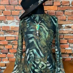 Oo La La Tops Animal Print Mesh Top