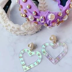 Outlet ๐ Brianna Cannon Iridescent Heart Earrings With Pearls And Crystals ๐ 6 Brianna Cannon Iridescent Heart Earrings With Pearls And Crystals