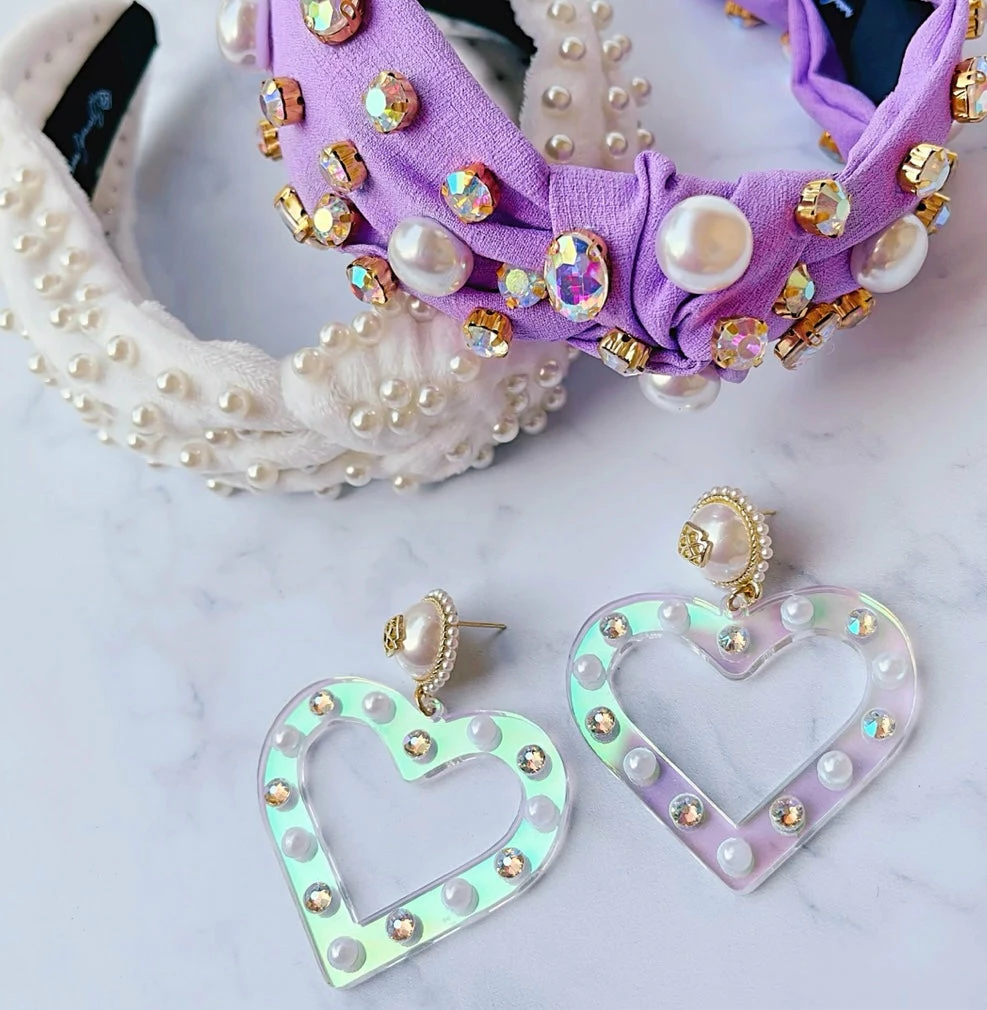 Outlet ๐ Brianna Cannon Iridescent Heart Earrings With Pearls And Crystals ๐ 4 Brianna Cannon Iridescent Heart Earrings With Pearls And Crystals