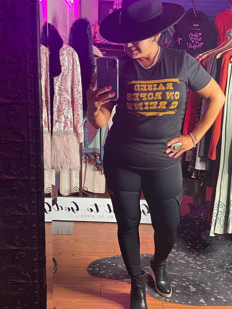 Budget β¨ Rodeo Hippie Tops RAISED ON ROPES AND REINS TEE π 4 Rodeo Hippie Tops RAISED ON ROPES AND REINS TEE