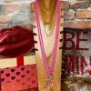 The Sparkling Spur Jewelry AB Crystal Stone W/Fuchsia Cut Beads