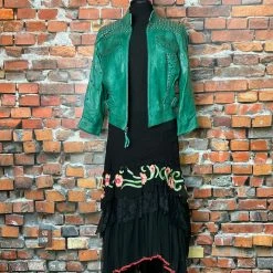 Vintage Collection Black Ruffle & Embroidery Skirt TIFFIANY'S CLOSET