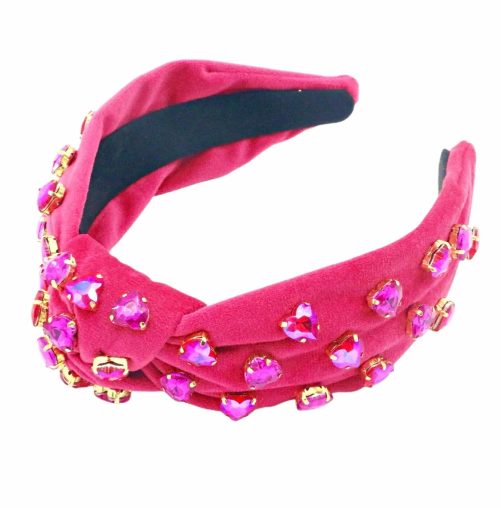 Hot Sale ๐ฅ Brianna Cannon Hot Pink Velvet Headband With Hand-Sewn Hot Pink Crystal Hearts ๐ 5 Brianna Cannon Hot Pink Velvet Headband With Hand-Sewn Hot Pink Crystal Hearts