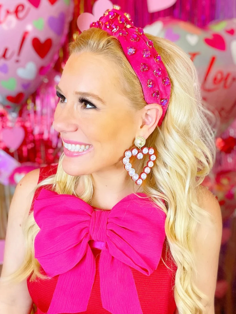 Hot Sale ๐ฅ Brianna Cannon Hot Pink Velvet Headband With Hand-Sewn Hot Pink Crystal Hearts ๐ 3 Brianna Cannon Hot Pink Velvet Headband With Hand-Sewn Hot Pink Crystal Hearts