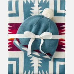 Pendleton Home Goods Knit Baby Blanket With Beanie