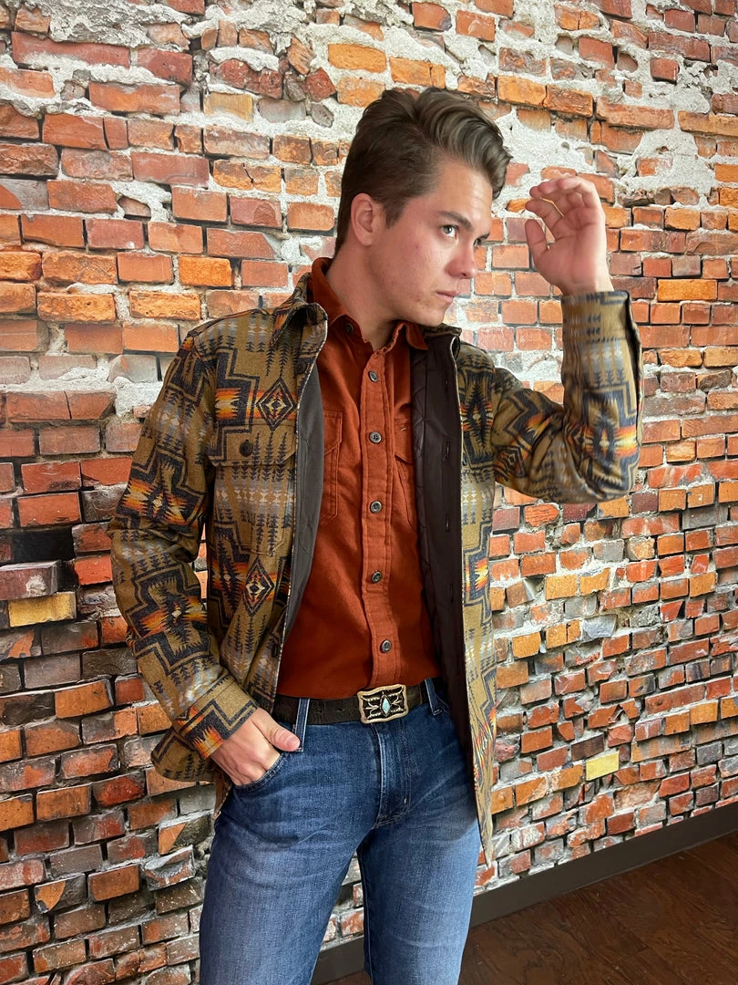 Outlet 🤩 Pendleton Jacquard CPO Wool 👕 Shirt Jacket 😉 3 Pendleton Jacquard CPO Wool Shirt Jacket