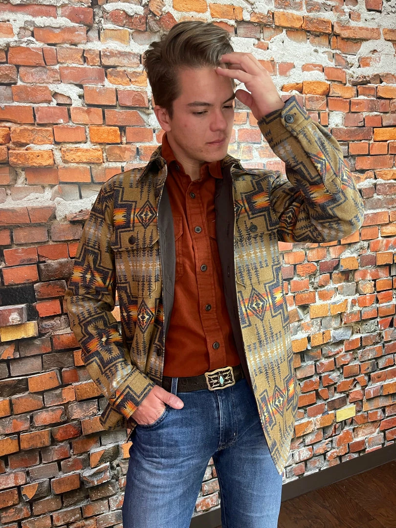 Outlet 🤩 Pendleton Jacquard CPO Wool 👕 Shirt Jacket 😉 7 Pendleton Jacquard CPO Wool Shirt Jacket